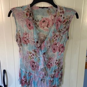 Violet & Claire sheer flower/ruffled top, size S